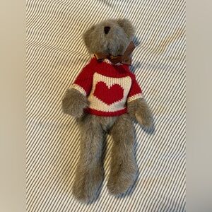 Plush Teddy Bear with Red Heart Sweater